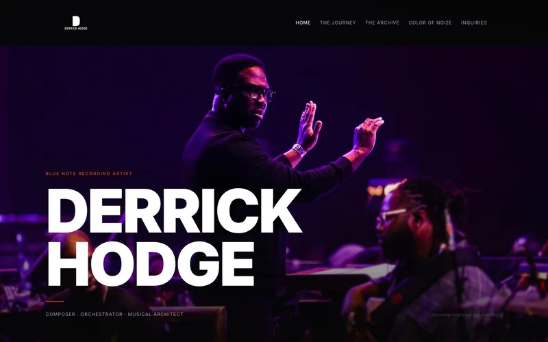 The Derrick Hodge artist site preview home page