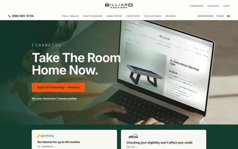 The financing landing page