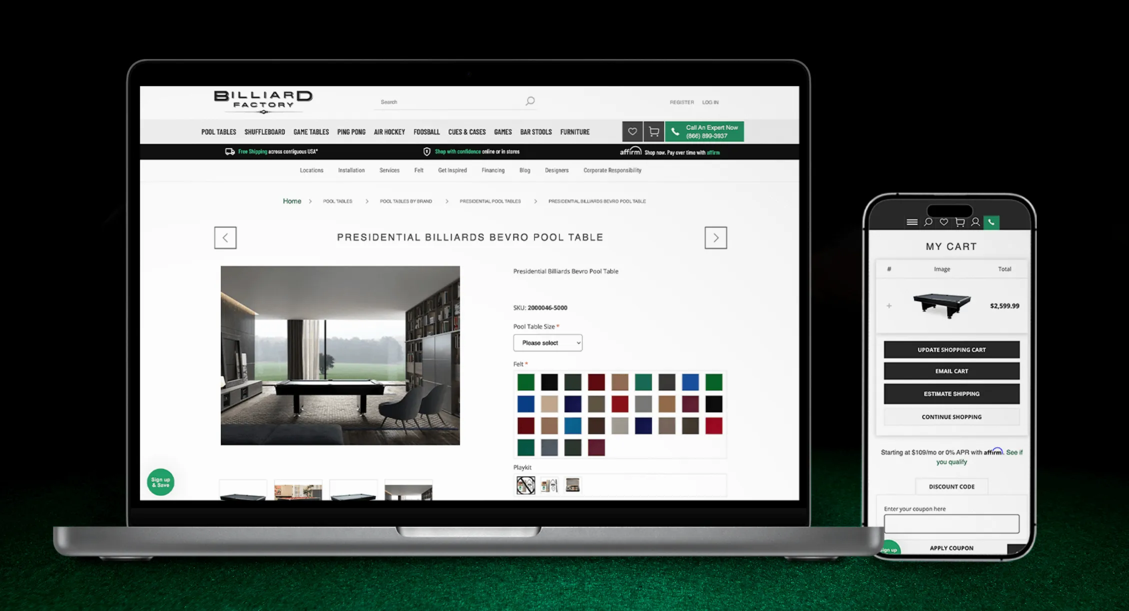 Billiard Factory retail digital architecture