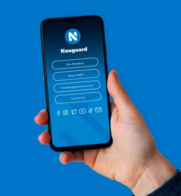 Noxguard mobile app interface mockup