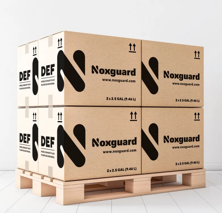 Noxguard DEF product packaging on pallet