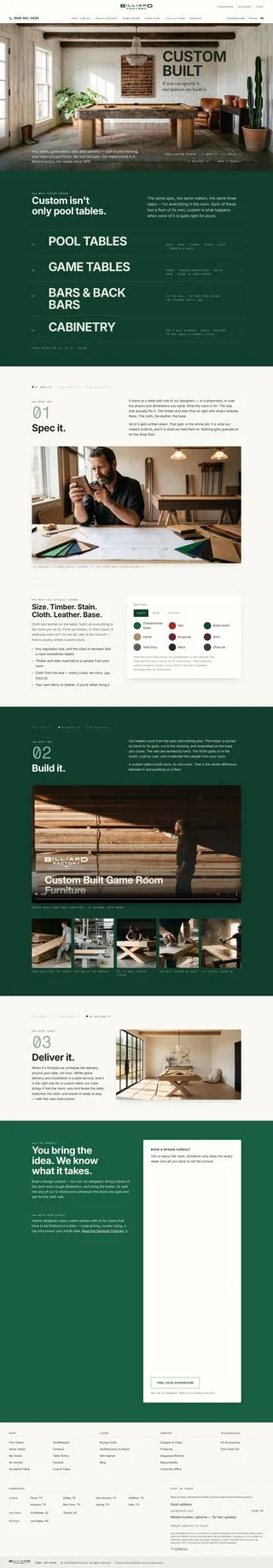 The Custom Built page, full length