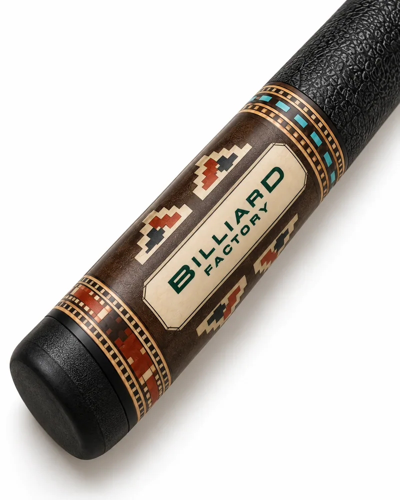 Brasa cue butt concept render with terracotta and bone geometric details